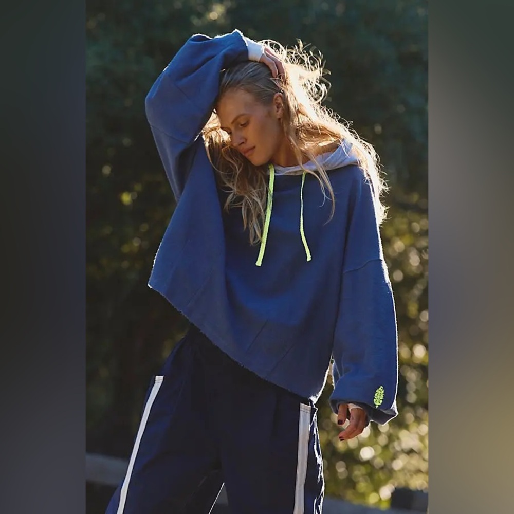FP Movement by Free People End The Game Hoodie In Wild Wind Combo Sz Small